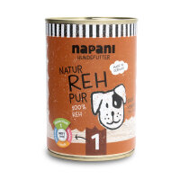 Nassfutter für Hunde, Reh pur 400g